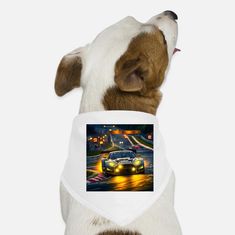 Racing car in the evening light Cornering Dog Bandana