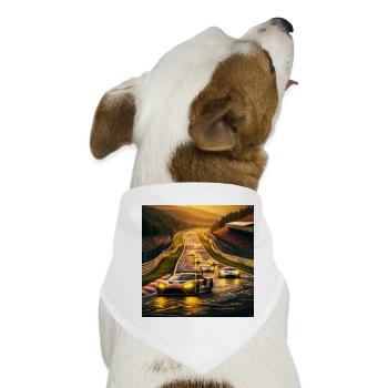 Rennstrecke im Abendlicht - Hunde-Bandana - Weiß - Vorne