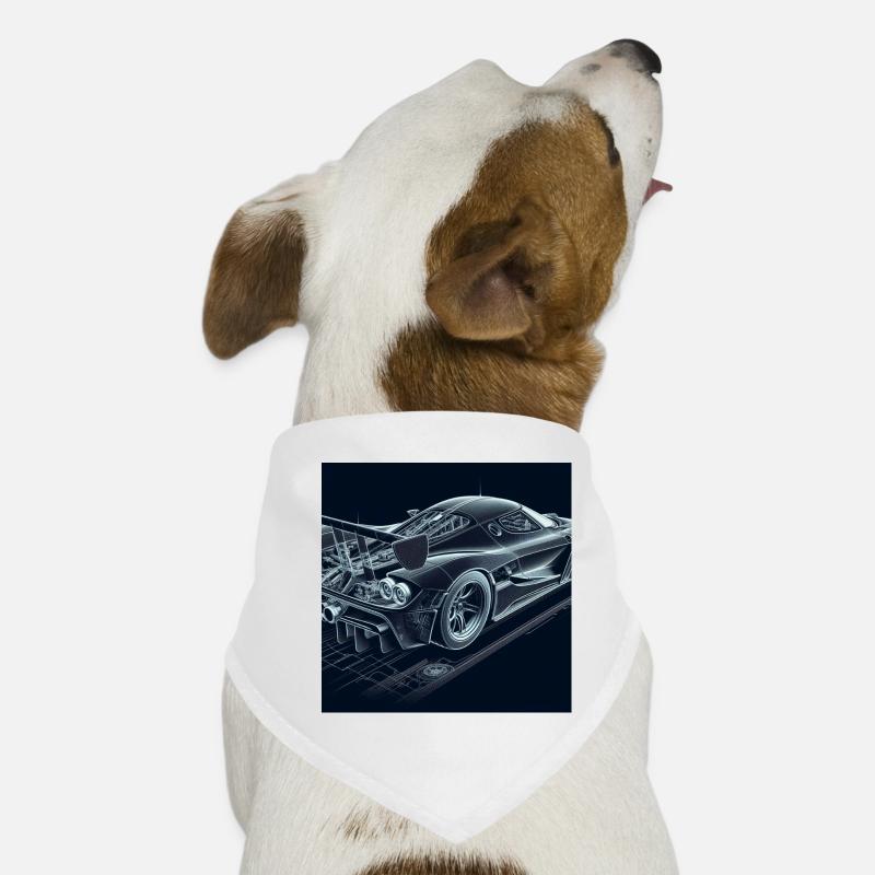 Vision de la voiture de course Blueprint Bandana pour chien