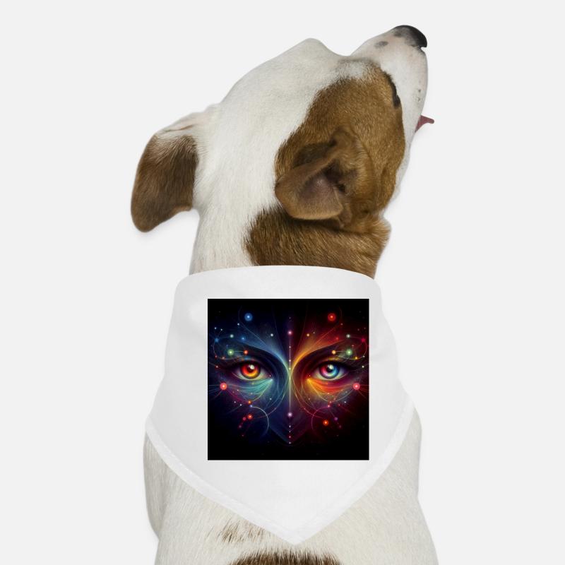 Augen 4 - Hunde-Bandana - Weiß