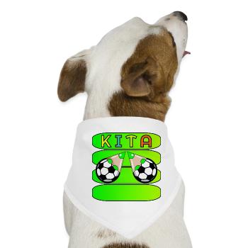 KITA FUßBALL NAMENSSCHILD - Hunde-Bandana - Weiß - Vorne