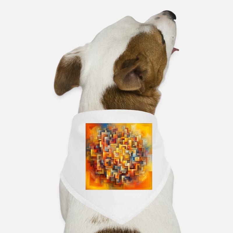 Quadrate 2 - Hunde-Bandana - Weiß