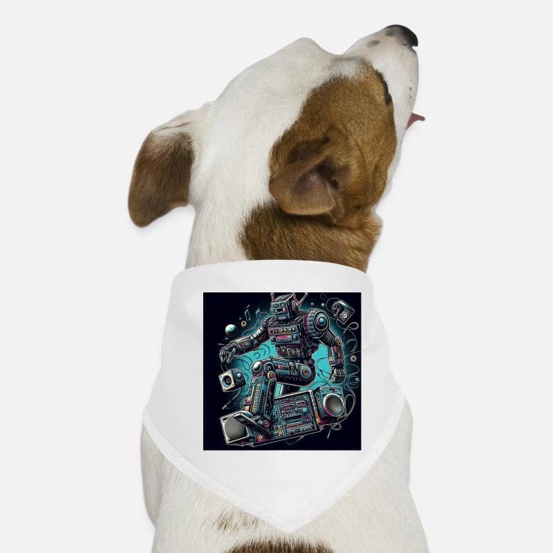 Analogo Vibes KI Roboter Kunst Hunde-Bandana