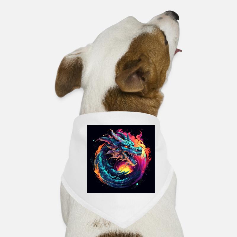Neon Drache im Sternenkreis Hunde-Bandana