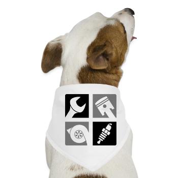 Schraubenschlüssel Kolben Turbo Zündkerze Emblem - Hunde-Bandana - Weiß - Vorne
