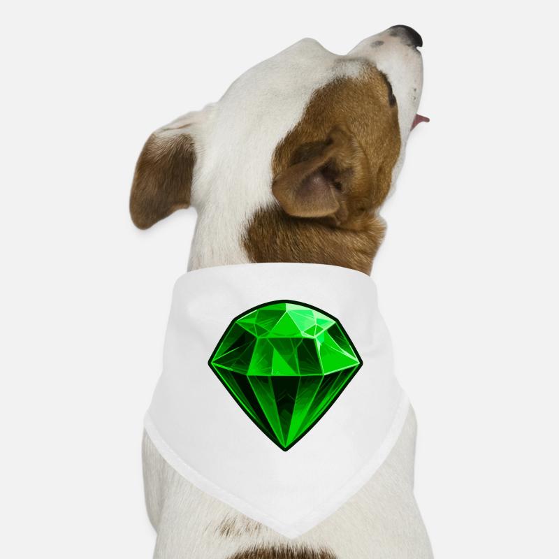 Précieuse pierre précieuse émeraude verte Bandana pour chien