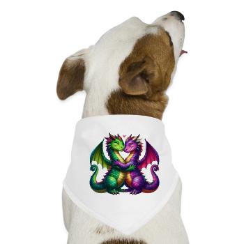 Bunte Drachen fürs Fantasie-Shirt - Hunde-Bandana - Weiß - Vorne