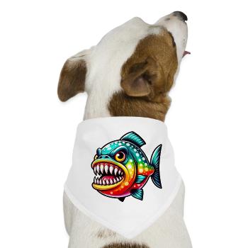 Piranha - Hunde-Bandana - Weiß - Vorne