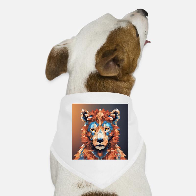 Pixel Bär - Hunde-Bandana - Weiß