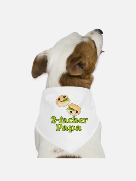 2. Kind - Zweifacher Papa Vater - Hunde-Bandana - Weiß - Vorne