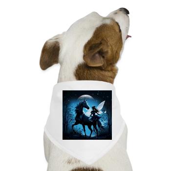 Die Fee und das Einhorn: Ein nächtliches Abenteuer. - Hunde-Bandana - Weiß - Vorne