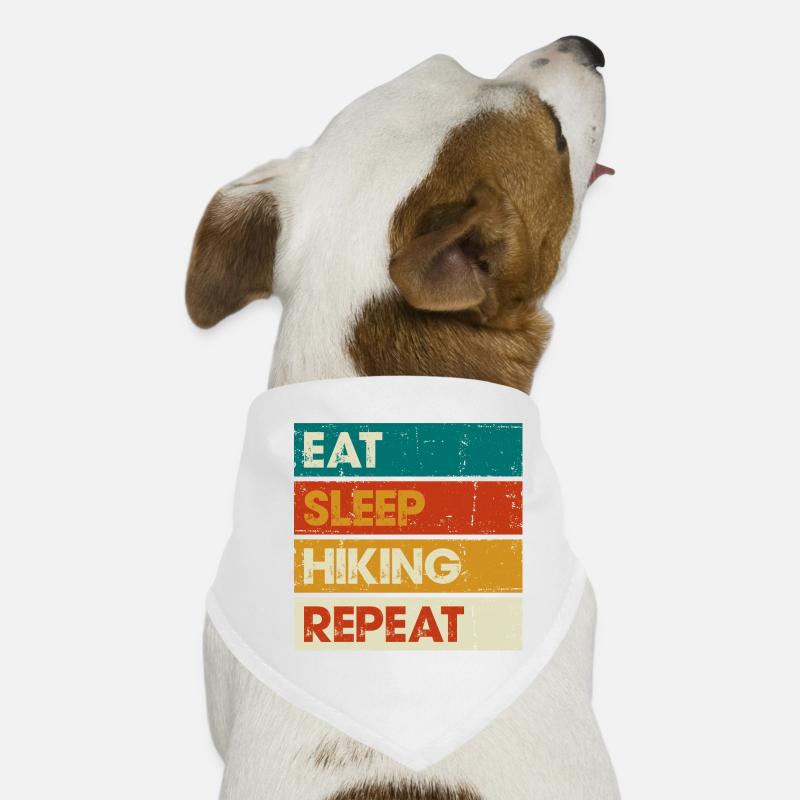 Eat Sleep Hiking Repeat Distressed Stripes Dog Bandana