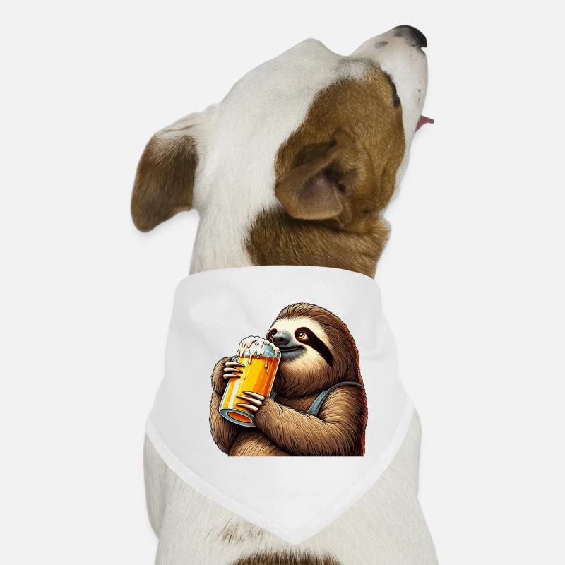 Bier Faultier Genuss Geschenk Hunde-Bandana