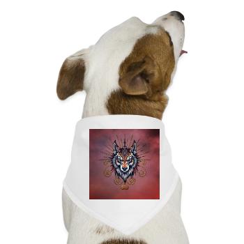 Atemberaubender Wolfskopf - Hunde-Bandana - Weiß - Vorne