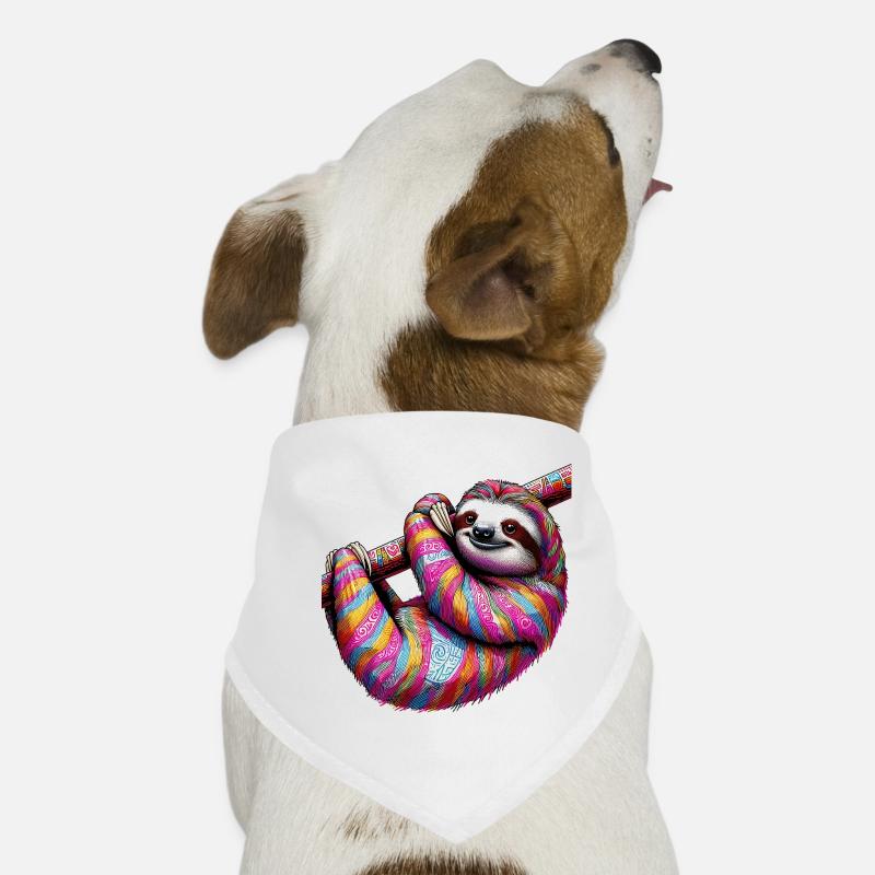Faultier - Hunde-Bandana - Weiß