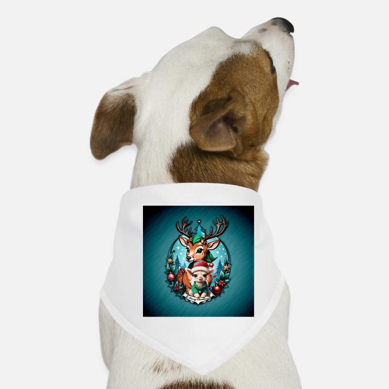Illustration de Noël joyeuse et confortable Bandana pour chien