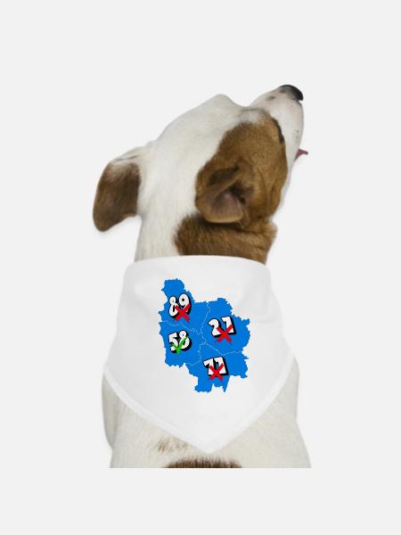 Région Bourgogne - Bandana pour chien - blanc - Devant