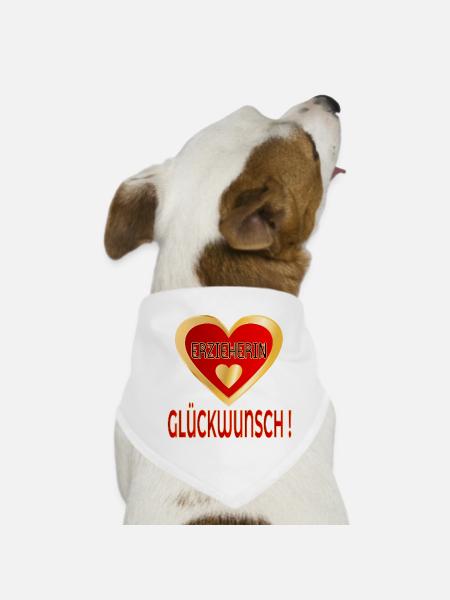 GLÜCKWUNSCH ERZIEHERIN HERZ - Hunde-Bandana - Weiß - Vorne
