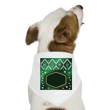 WEIHNACHTLICHES NAMENSSCHILD - Hunde-Bandana - Weiß - Vorne
