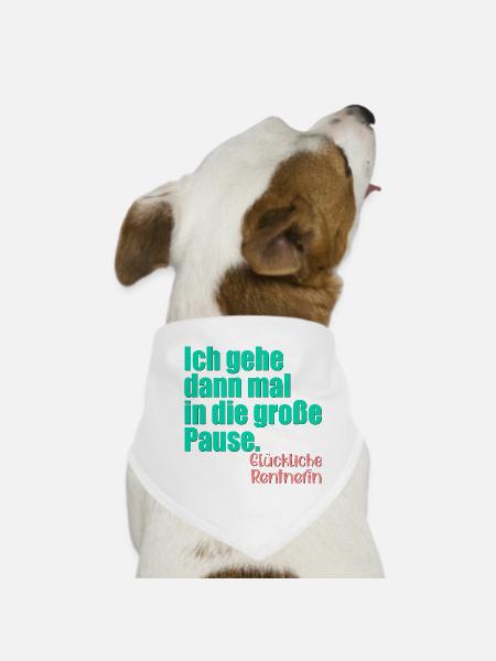 GLÜCKLICHE RENTNERIN RENTE - Hunde-Bandana - Weiß - Vorne