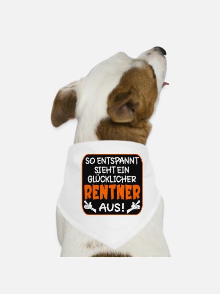 RENTNERGESCHENKE GLÜCKLICHER RENTNER RENTE - Hunde-Bandana - Weiß - Vorne
