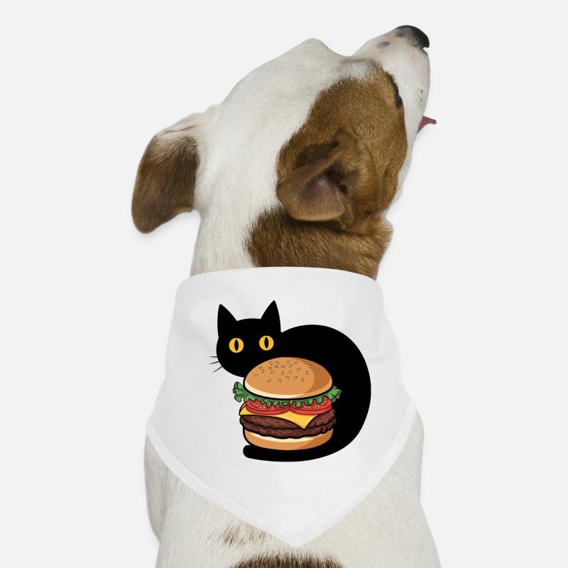 Burger Chat - Bandana pour chien - blanc