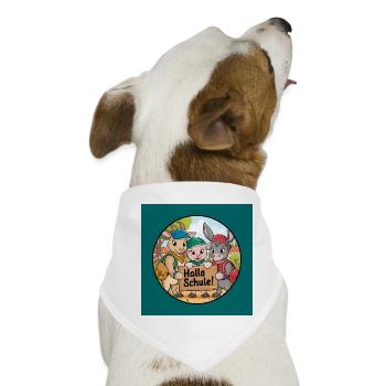 Einschulung Button lustige Tiere ABC Schütze - Hunde-Bandana - Weiß - Vorne