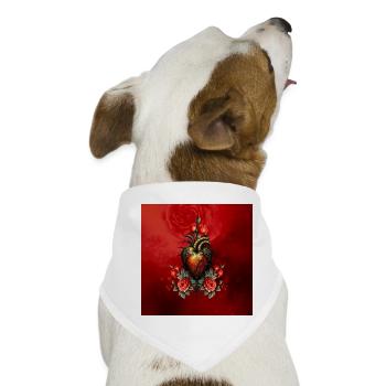Die gotische Eleganz des Herzens, - Hunde-Bandana - Weiß - Vorne