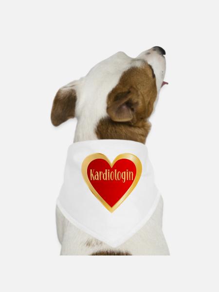 Kardiologin Herz - Hunde-Bandana - Weiß - Vorne