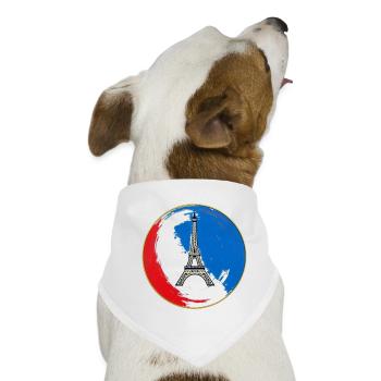 Frankreich Abzeichen – Tricolor Pride - Hunde-Bandana - Weiß - Vorne