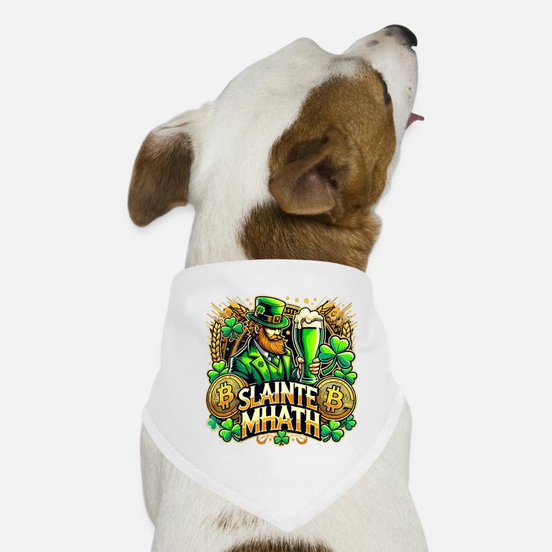 Cadeau Bitcoin de la Saint-Patrick Slainte Mhath Bandana pour chien
