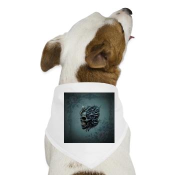 Die Flamme des Lebens: Ein Totenkopf-Design - Hunde-Bandana Dreieckstuch - Weiß - Vorne