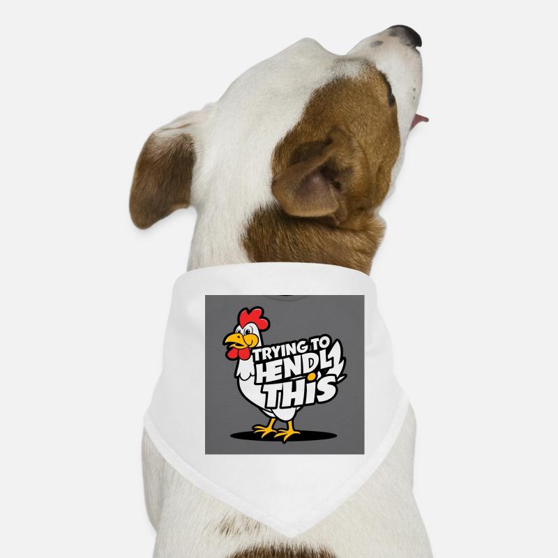 Comic Huhn "Trying to Hendl this" Hunde-Bandana