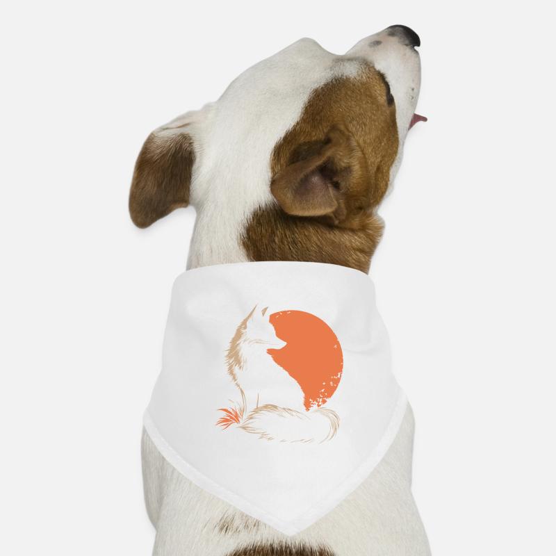 Silhouette de renard devant un soleil Bandana pour chien
