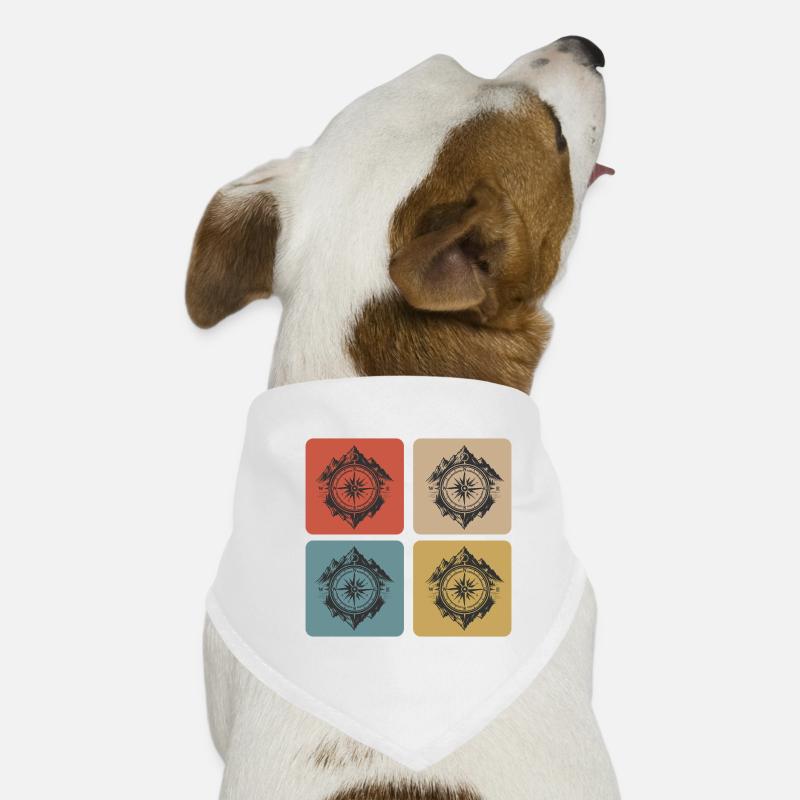 Compass & Mountains Vintage Design Dog Bandana
