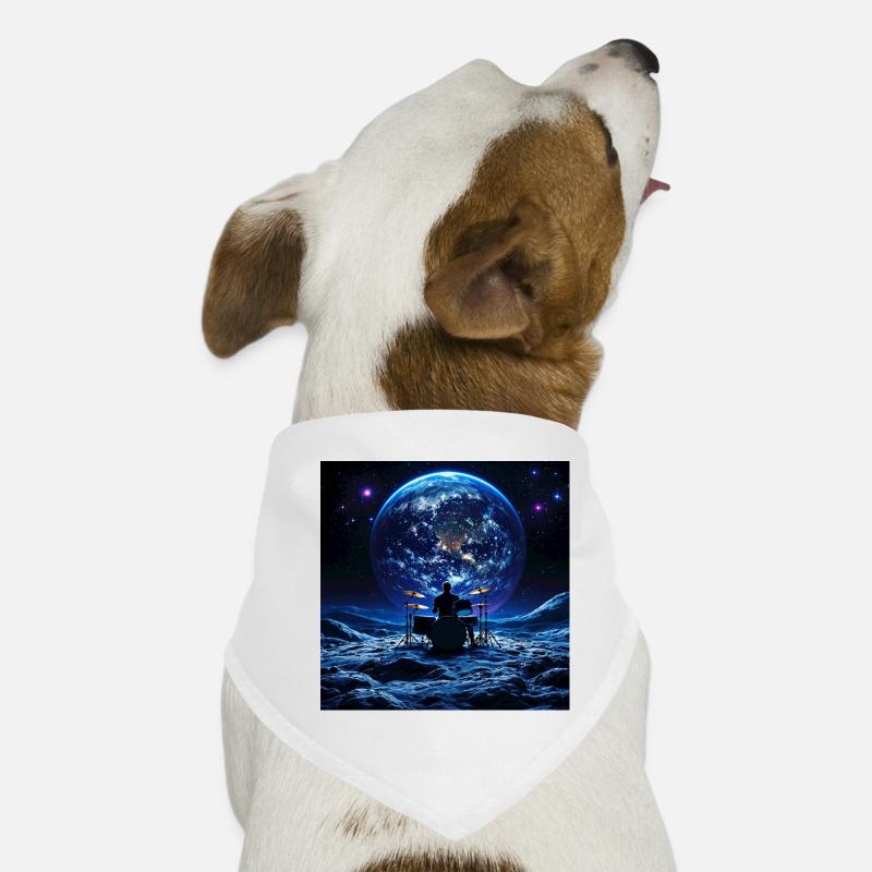 Batteur sur la Lune devant la Terre dans l’espace Bandana pour chien