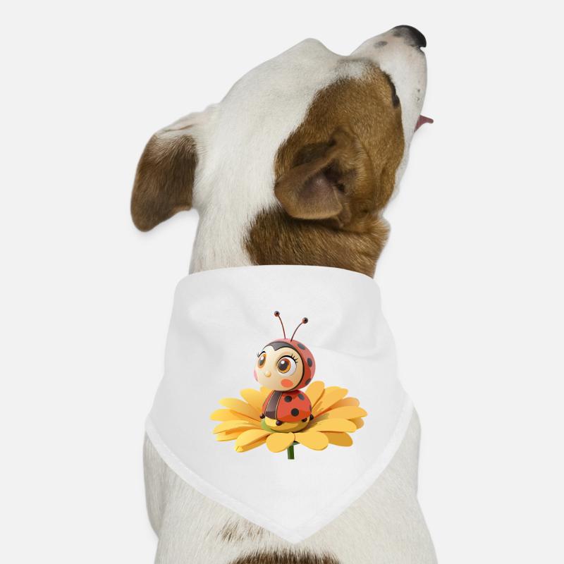Süßer Marienkäfer auf einer Blume Hunde-Bandana
