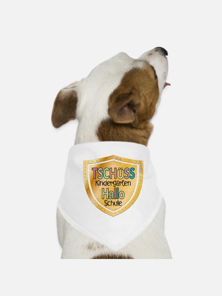 TSCHÜSS KINDERGARTEN - HALLO SCHULE - Hunde-Bandana - Weiß - Vorne