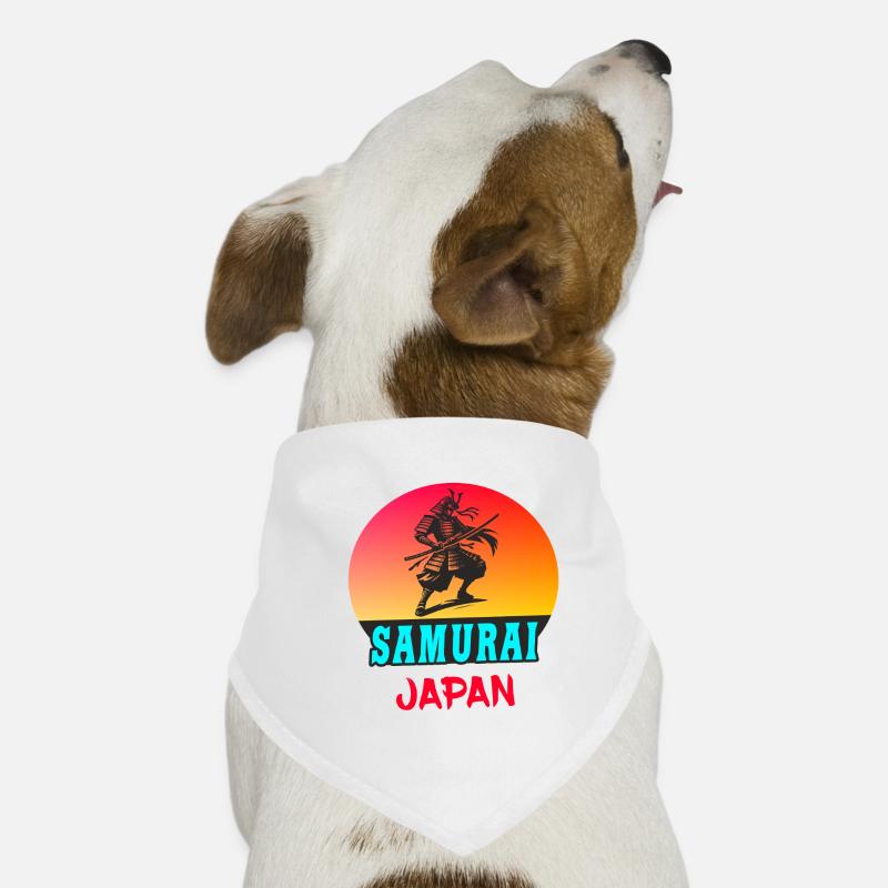 Samouraï Japon Coucher de soleil Design Bandana pour chien