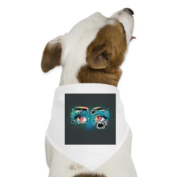 Lebendige Pop Art Augen Illustration - Hunde-Bandana - Weiß - Vorne