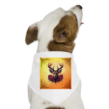 Geheimnisvolle Anmut, der Hirsch der Schatten und Lichter. - Hunde-Bandana - Weiß - Vorne