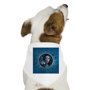 Himmlische Allianz: der Wolf und die schöne Frau. - Hunde-Bandana - Weiß - Vorne