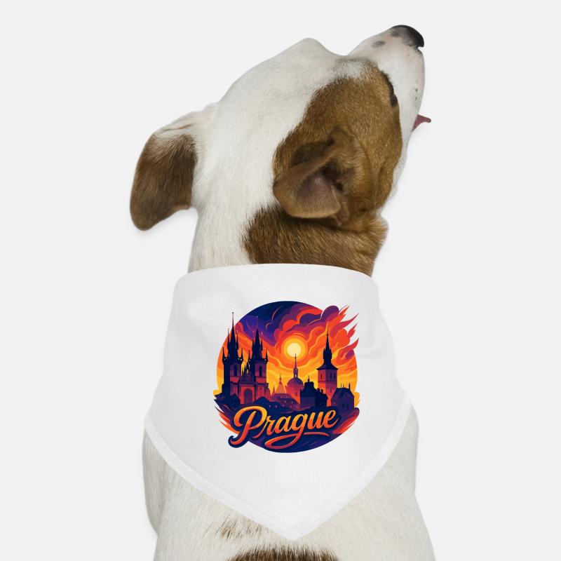 Prague Capitale République tchèque Silhouette Cadeau Bandana pour chien