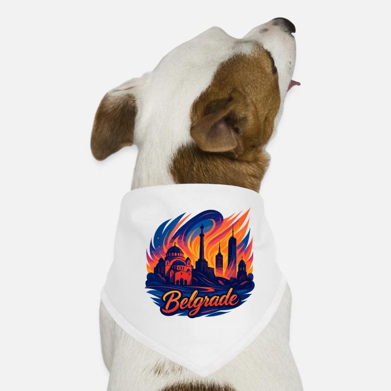 Belgrade Capitale Serbie Silhouette Cadeau Bandana pour chien