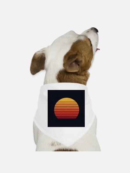 Retro sunset design - Dog Bandana - white