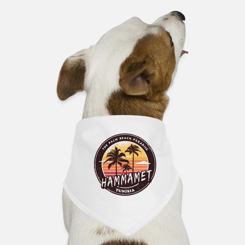 Hammamet Palmiers Vintage Design Bandana pour chien