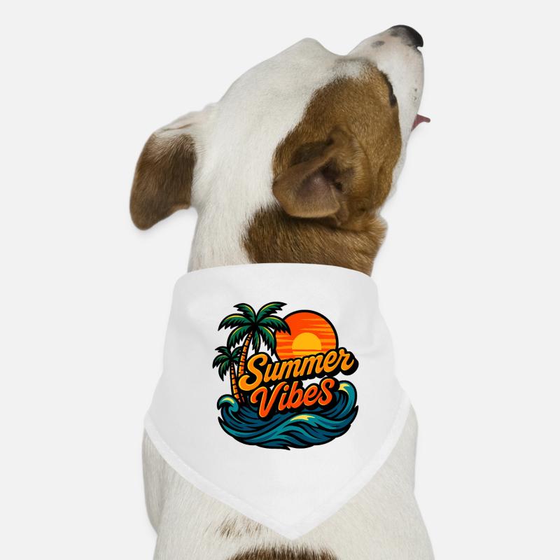 Summer Vibes coucher de soleil tropical Bandana pour chien