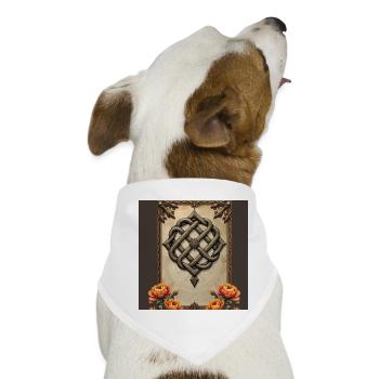 Keltische Kunst und florale Pracht in warmen Tönen. - Hunde-Bandana - Weiß - Vorne