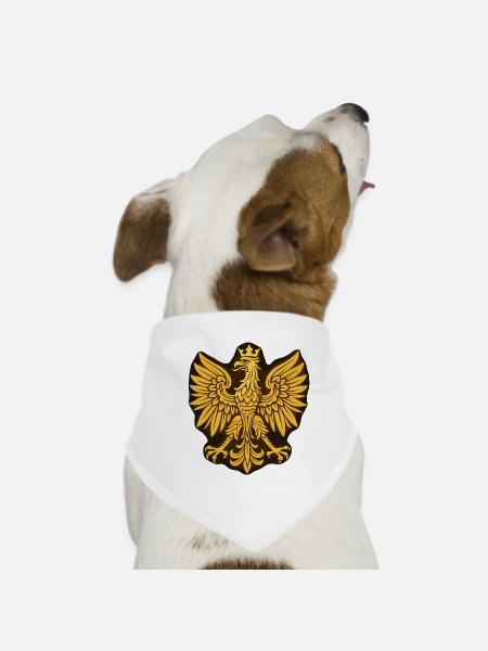 Polen Polska Adler Gold grafisch Flagge Geschenk - Hunde-Bandana - Weiß - Vorne