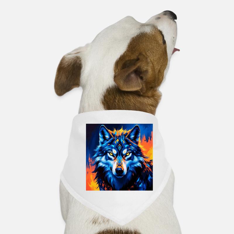 Vivid Geometric Wolf Illustration Dog Bandana